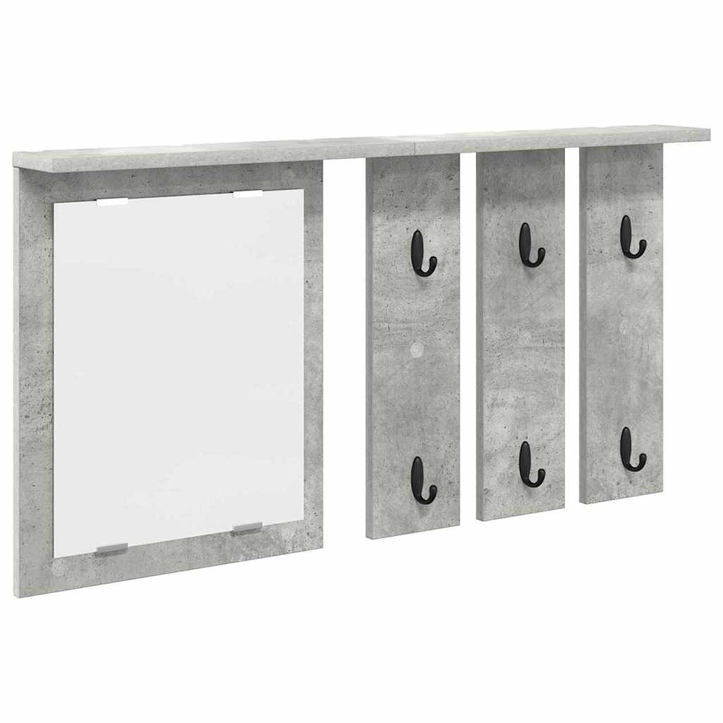 Porte-manteau mural avec étagère Gris béton 85 x 10 x 45 cm - XIOS