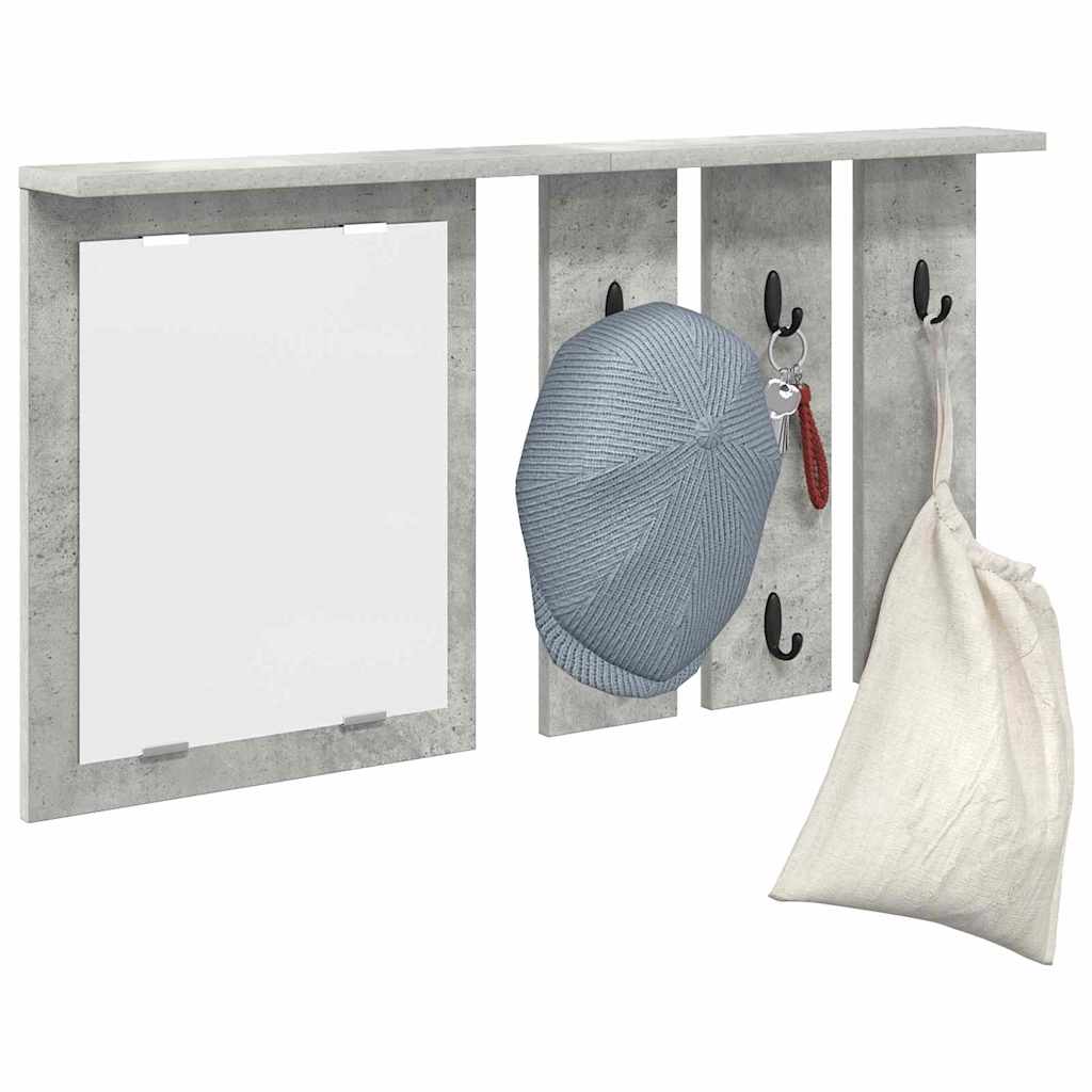 Porte-manteau mural avec étagère Gris béton 85 x 10 x 45 cm - XIOS