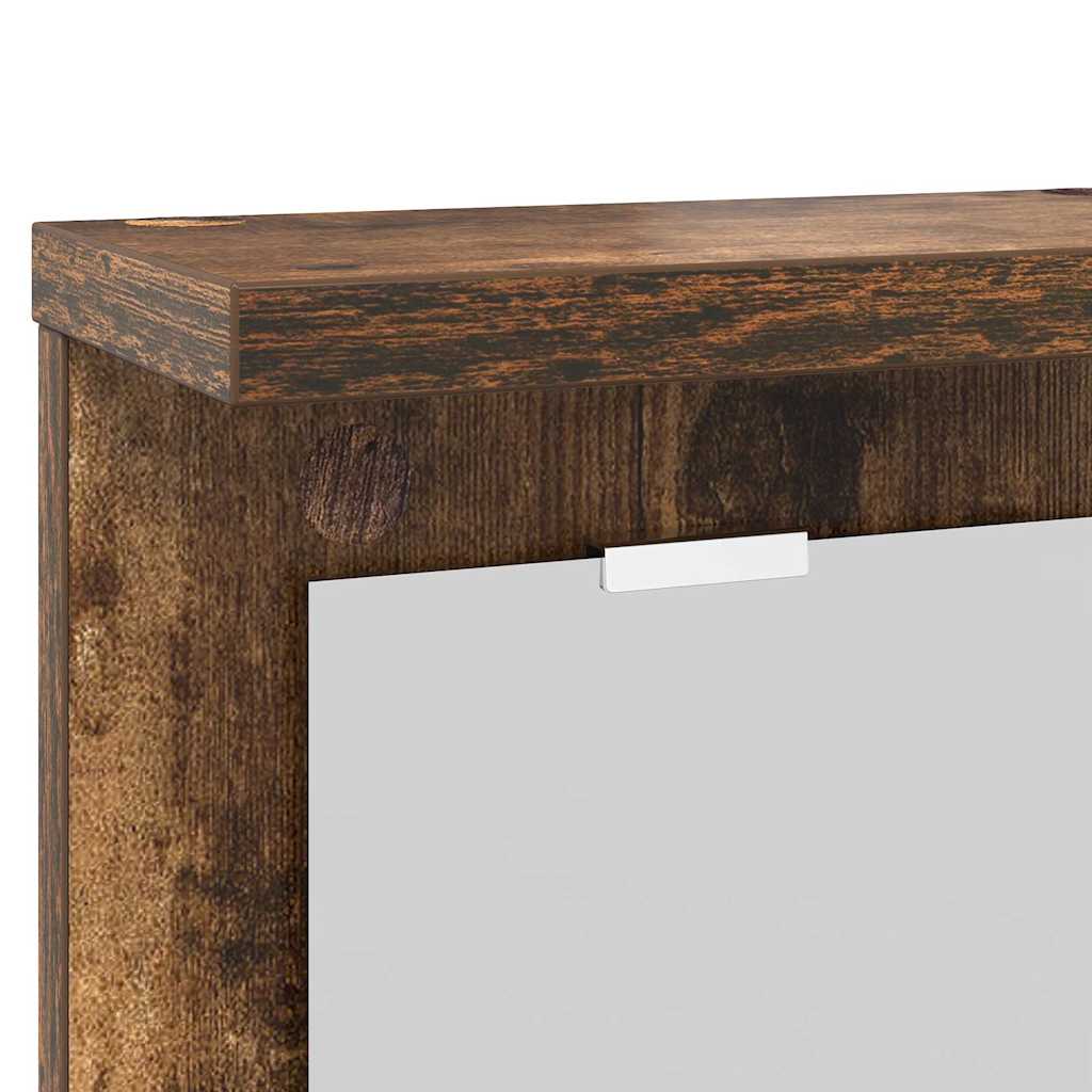 Porte-manteau mural avec étagère Chêne fumé 85 x 10 x 45 cm - XIOS
