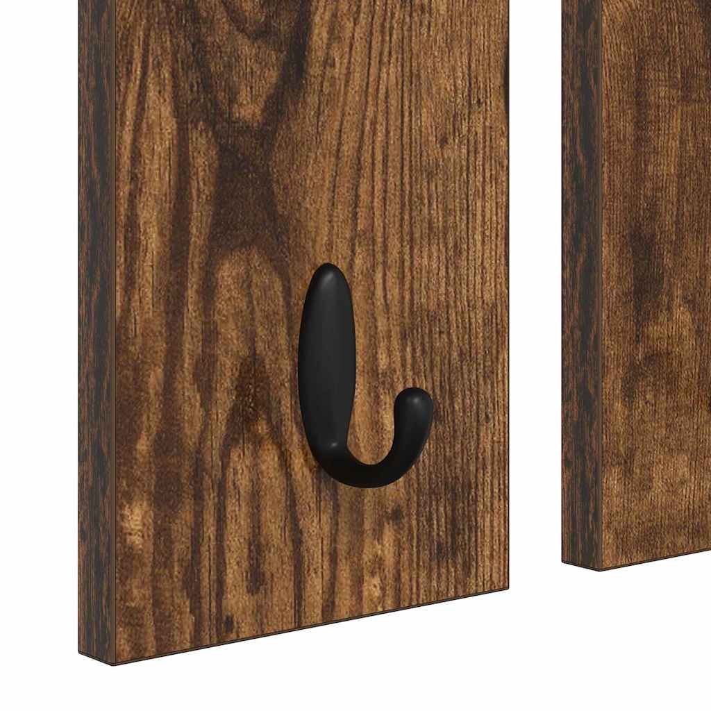 Porte-manteau mural avec étagère Chêne fumé 85 x 10 x 45 cm - XIOS
