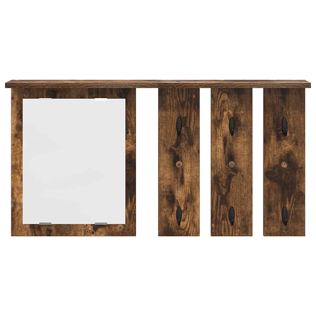 Porte-manteau mural avec étagère Chêne fumé 85 x 10 x 45 cm - XIOS
