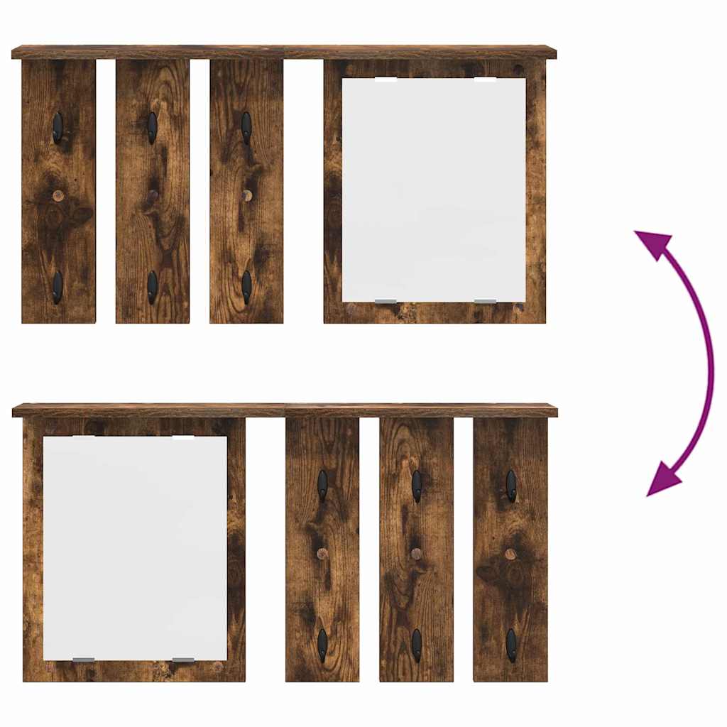 Porte-manteau mural avec étagère Chêne fumé 85 x 10 x 45 cm - XIOS