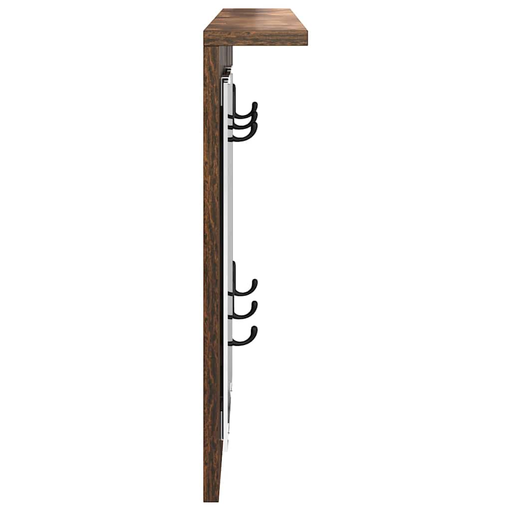 Porte-manteau mural avec étagère Chêne fumé 85 x 10 x 45 cm - XIOS