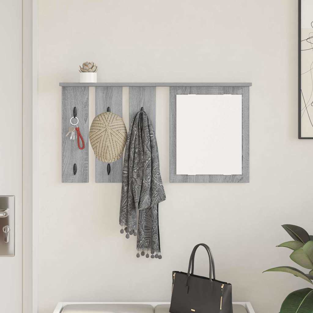 Porte-manteau mural avec étagère Sonoma gris 85 x 10 x 45 cm - XIOS