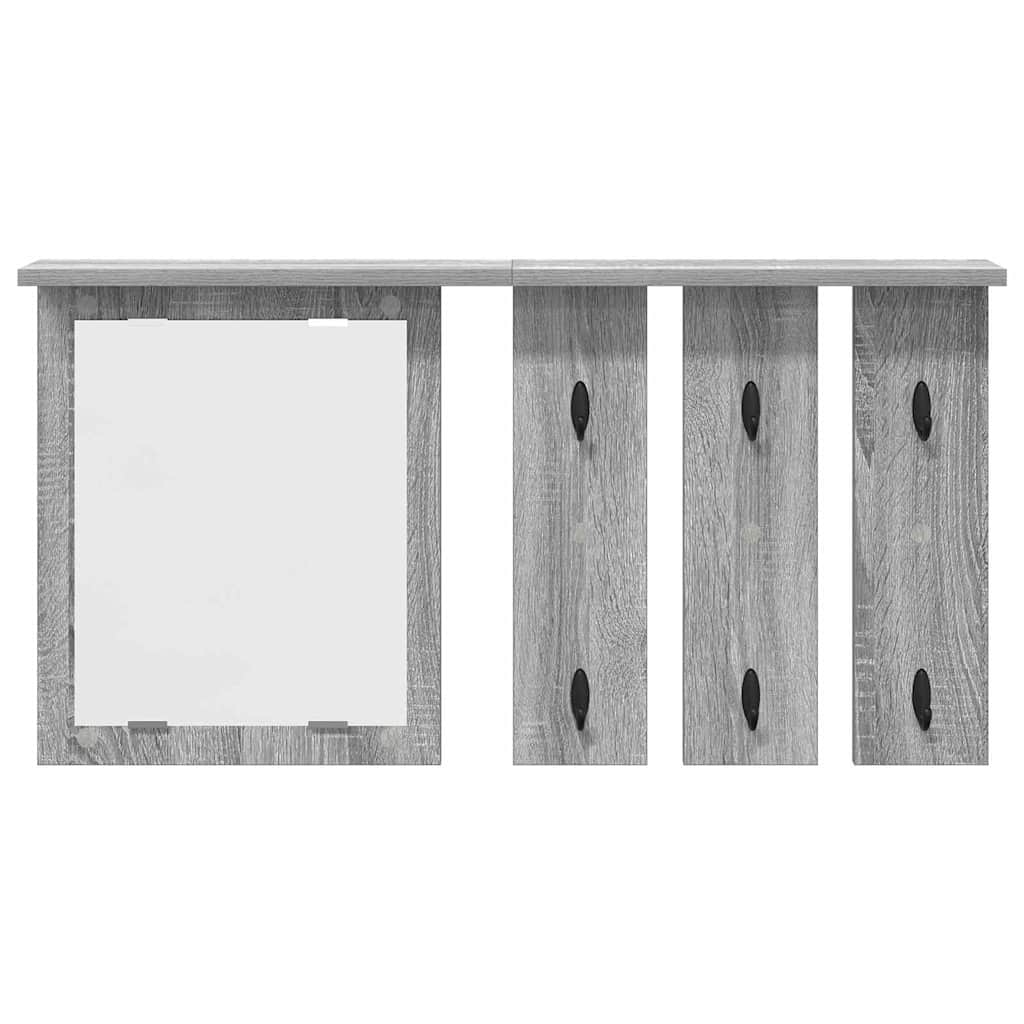 Porte-manteau mural avec étagère Sonoma gris 85 x 10 x 45 cm - XIOS