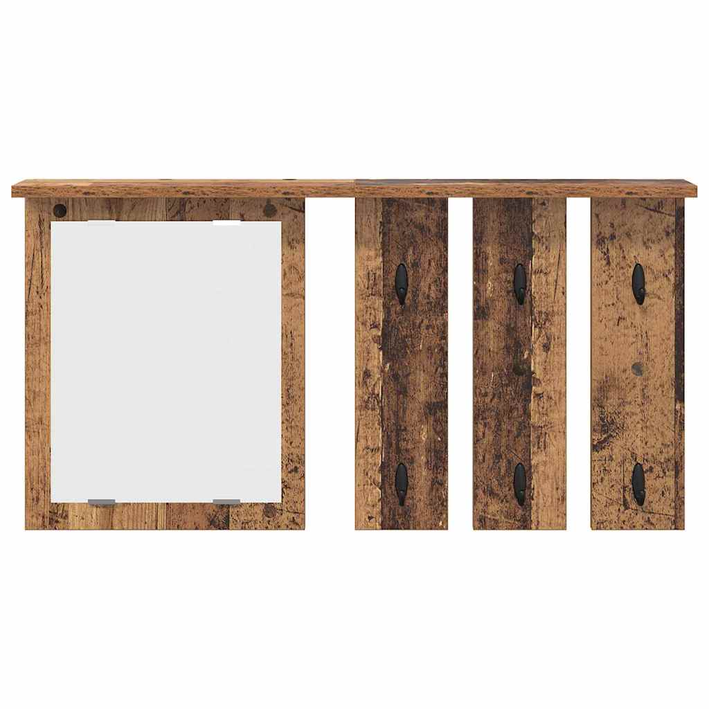 Porte-manteau mural avec étagère Bois ancien 85 x 10 x 45 cm - XIOS