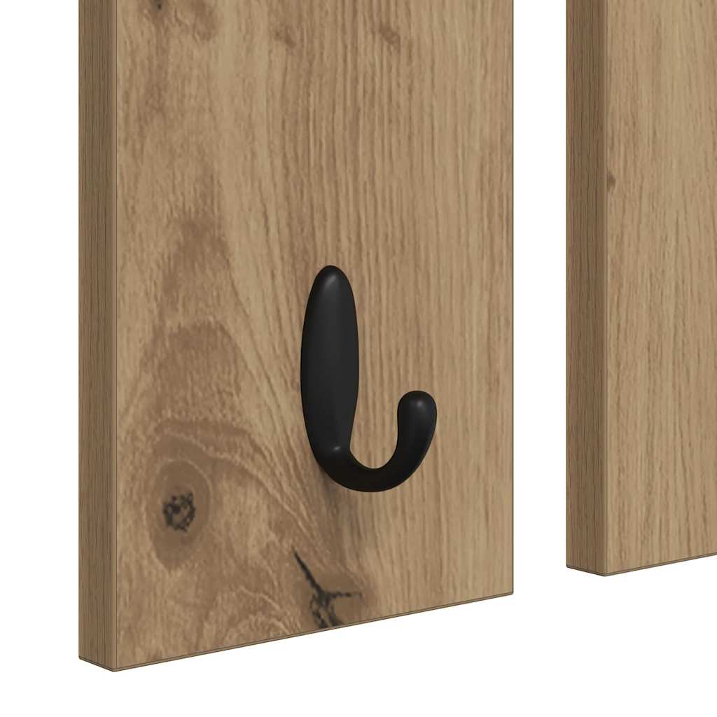 Porte-manteau mural avec miroir chêne artisanal 85 x 10 x 45 cm - XIOS