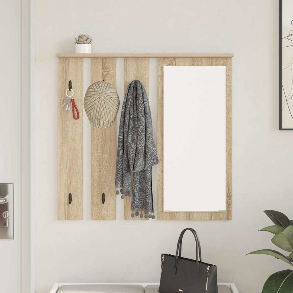 Porte-manteau mural avec étagère Chêne sonoma 84 x 10 x 80 cm - XIOS