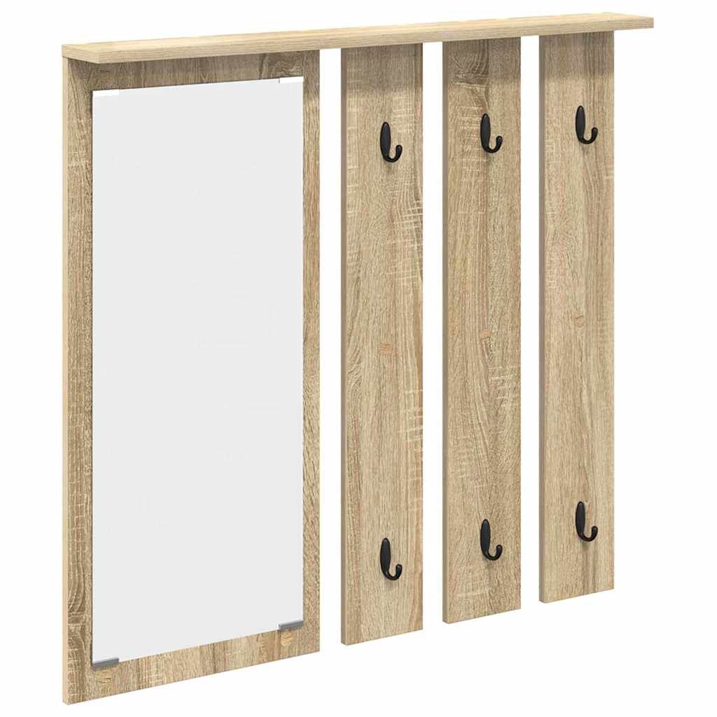 Porte-manteau mural avec étagère Chêne sonoma 84 x 10 x 80 cm - XIOS