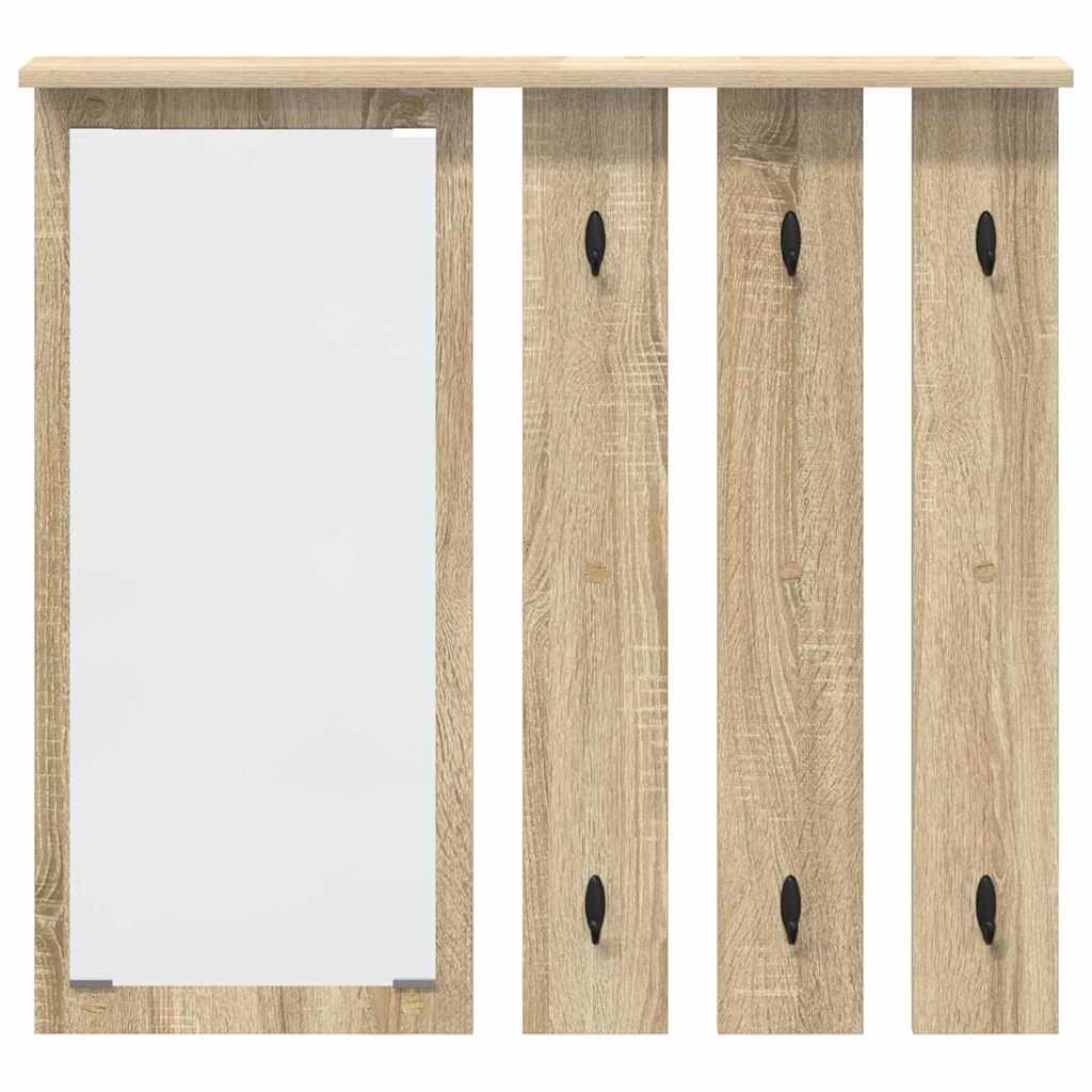 Porte-manteau mural avec étagère Chêne sonoma 84 x 10 x 80 cm - XIOS