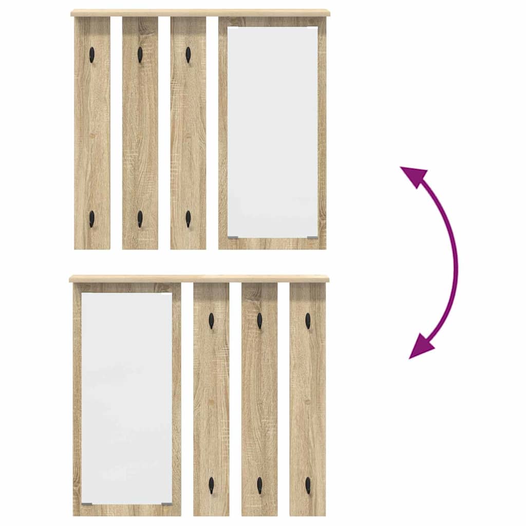 Porte-manteau mural avec étagère Chêne sonoma 84 x 10 x 80 cm - XIOS