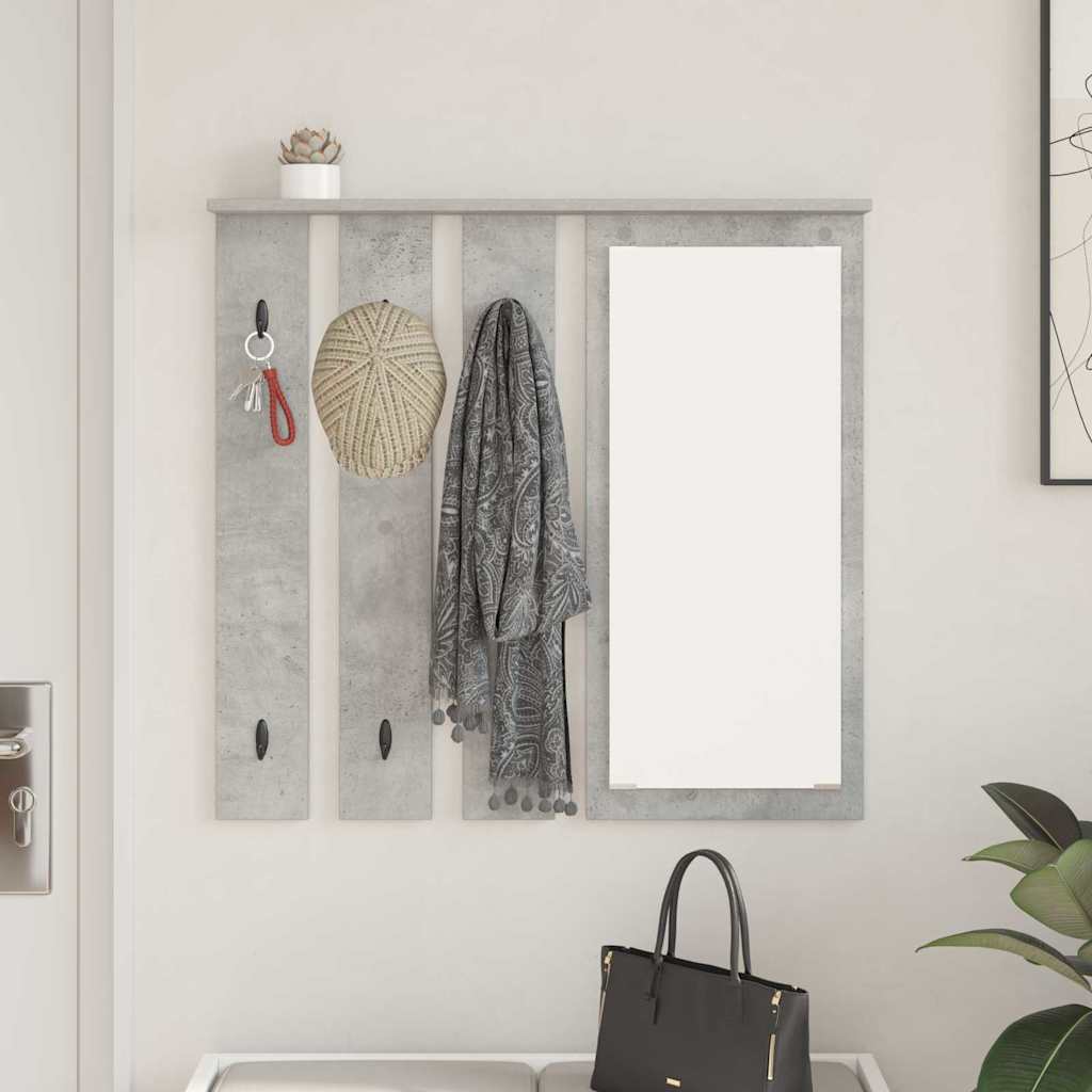 Porte-manteau mural avec étagère Gris béton 84 x 10 x 80 cm - XIOS