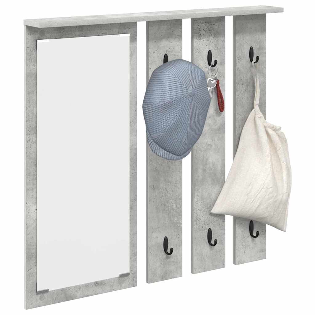 Porte-manteau mural avec étagère Gris béton 84 x 10 x 80 cm - XIOS
