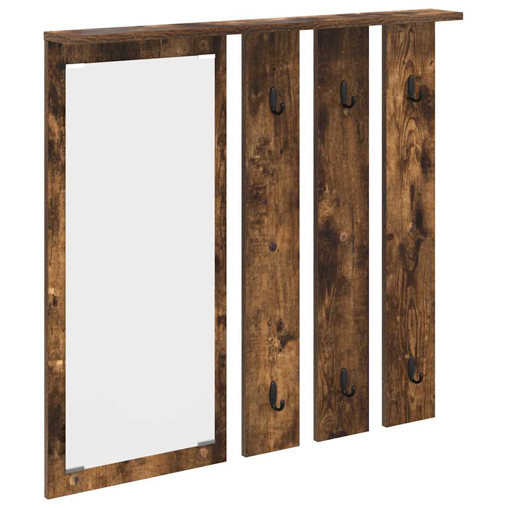 Porte-manteau mural avec étagère Chêne fumé 84 x 10 x 80 cm - XIOS