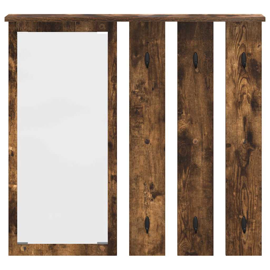 Porte-manteau mural avec étagère Chêne fumé 84 x 10 x 80 cm - XIOS