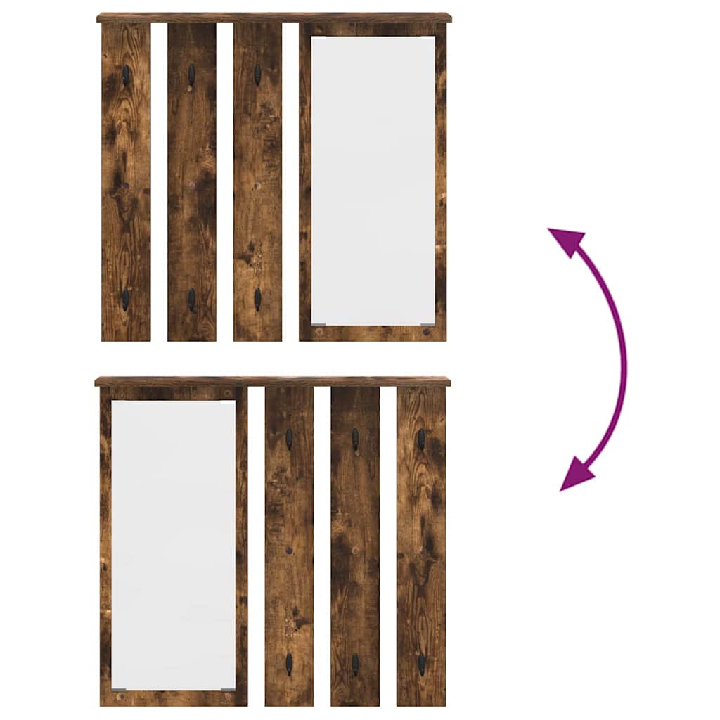 Porte-manteau mural avec étagère Chêne fumé 84 x 10 x 80 cm - XIOS