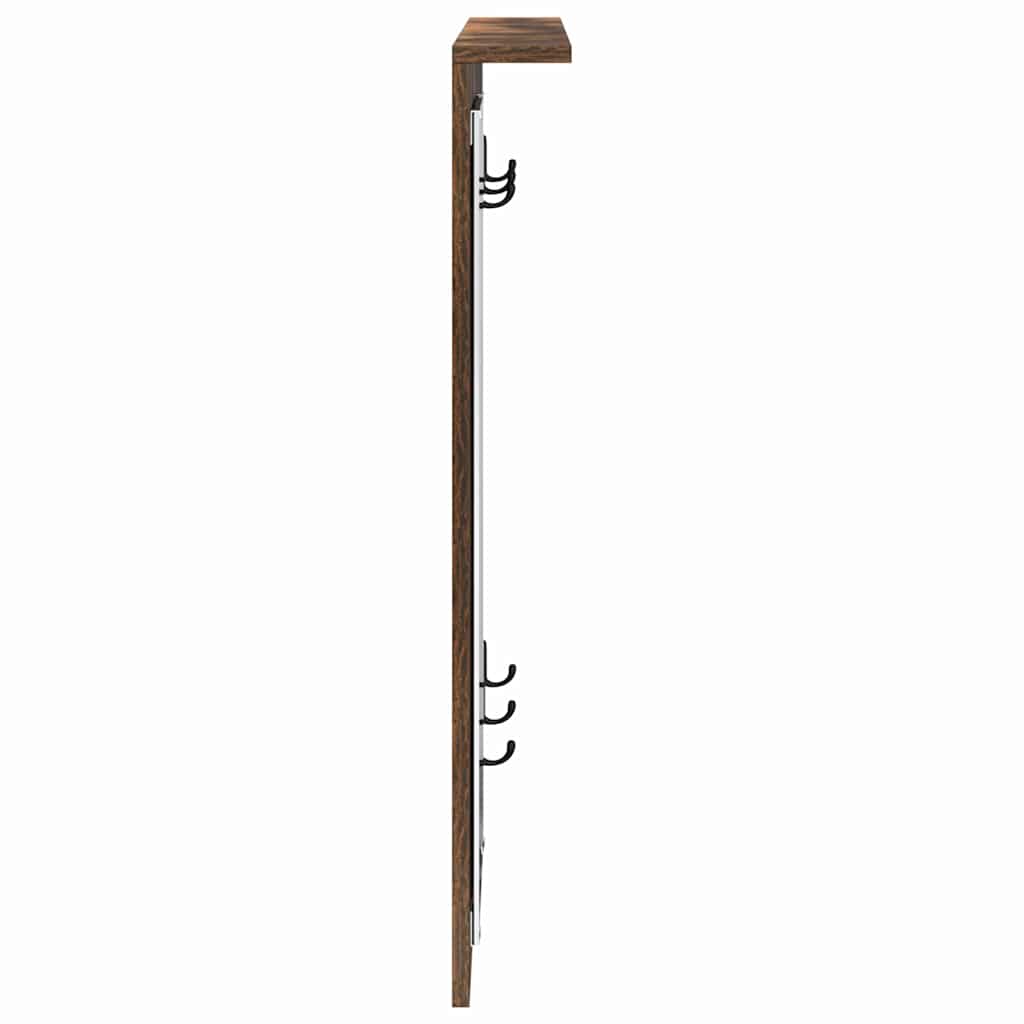 Porte-manteau mural avec étagère Chêne fumé 84 x 10 x 80 cm - XIOS