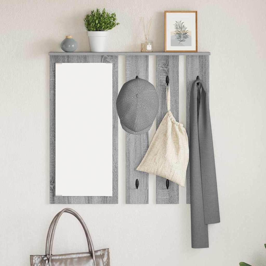 Porte-manteau mural avec étagère Sonoma gris 84 x 10 x 80 cm - XIOS