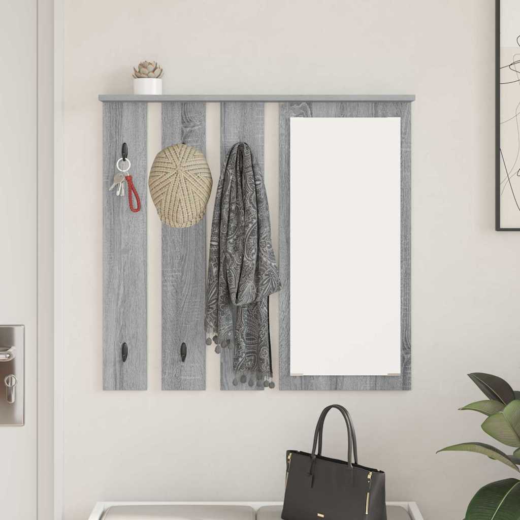 Porte-manteau mural avec étagère Sonoma gris 84 x 10 x 80 cm - XIOS