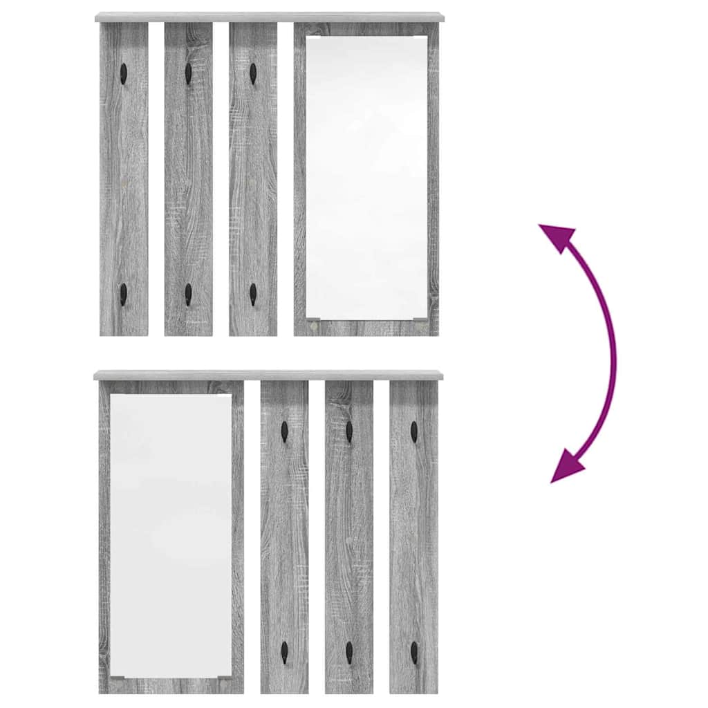 Porte-manteau mural avec étagère Sonoma gris 84 x 10 x 80 cm - XIOS