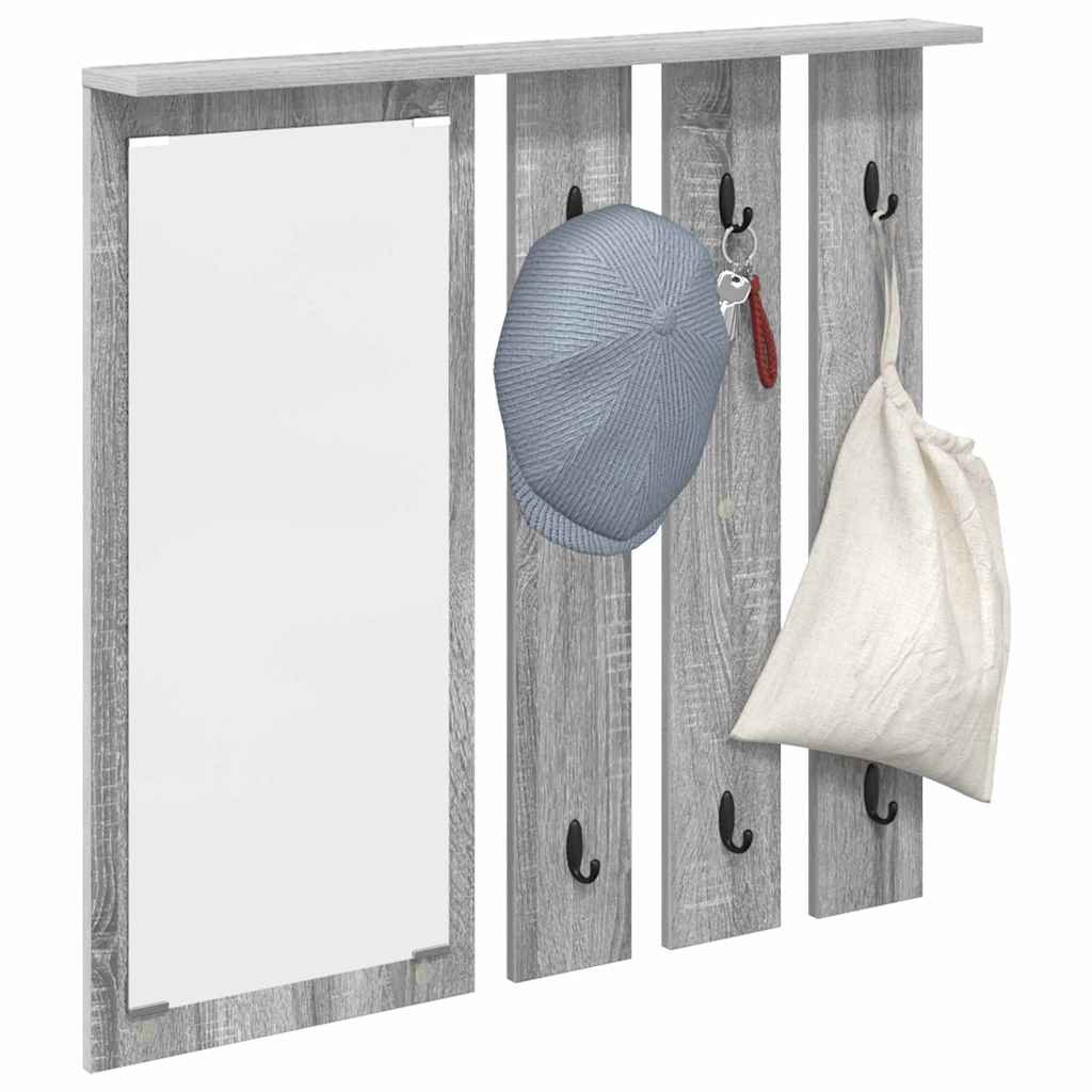 Porte-manteau mural avec étagère Sonoma gris 84 x 10 x 80 cm - XIOS
