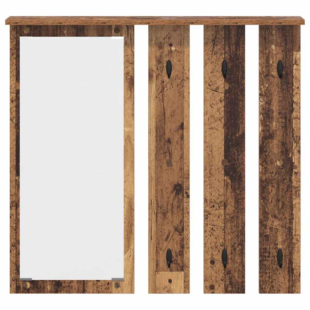 Porte-manteau mural avec étagère Bois ancien 84 x 10 x 80 cm - XIOS