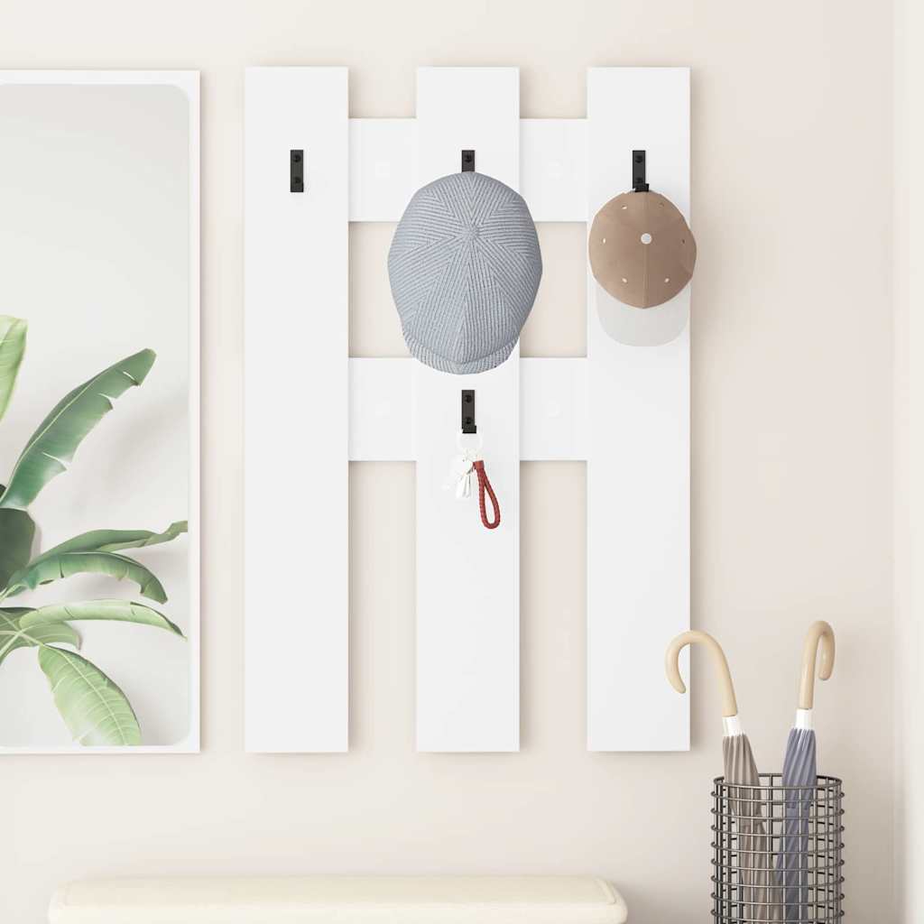 Porte-manteau mural Blanc 65 x 3 x 100 cm Bois d'ingénierie