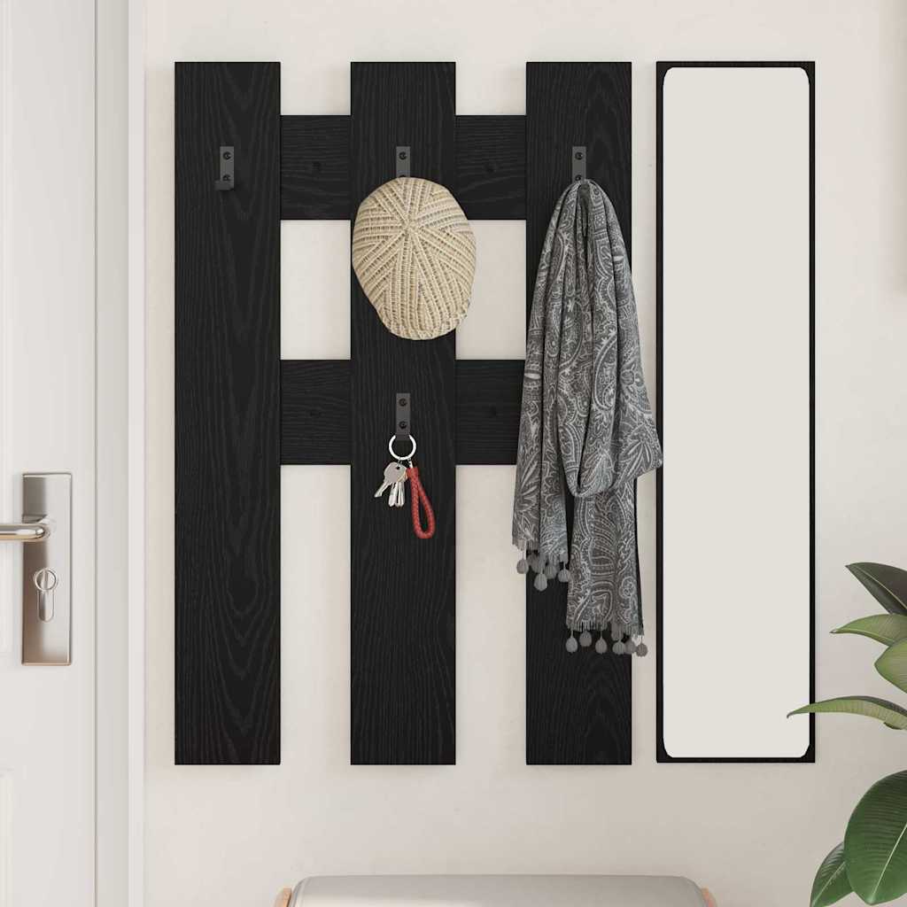 Porte-manteau mural Montage mural Chêne noir 65 x 3 x 100 cm - XIOS