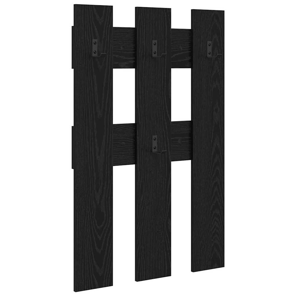 Porte-manteau mural Montage mural Chêne noir 65 x 3 x 100 cm