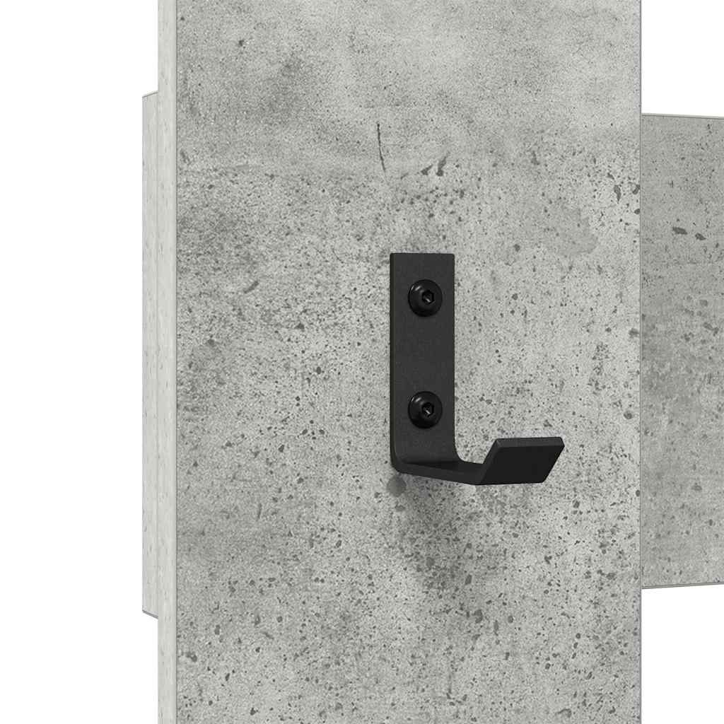 Porte-manteau mural Montage mural Gris béton 65 x 3 x 100 cm - XIOS