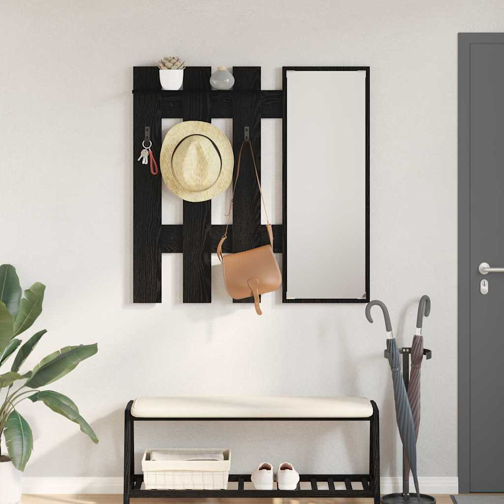 Porte-manteau mural Montage mural Chêne noir 100 x 10 x 100 cm - XIOS