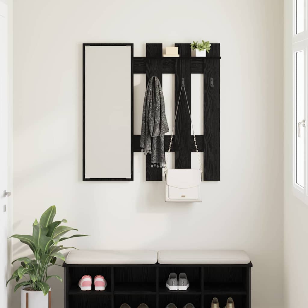 Porte-manteau mural Montage mural Chêne noir 100 x 10 x 100 cm - XIOS