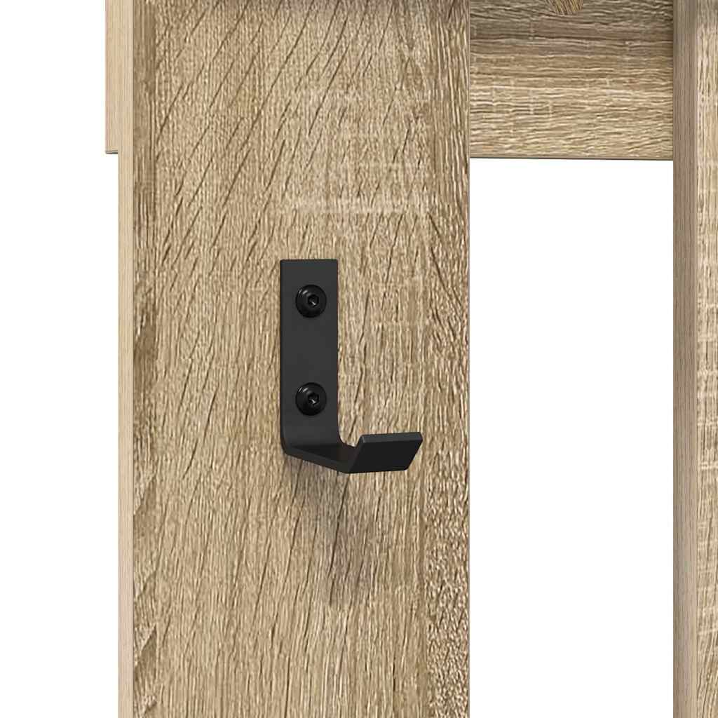 Porte-manteau mural avec miroir Chêne Sonoma 100 x 10 x 100 cm - XIOS