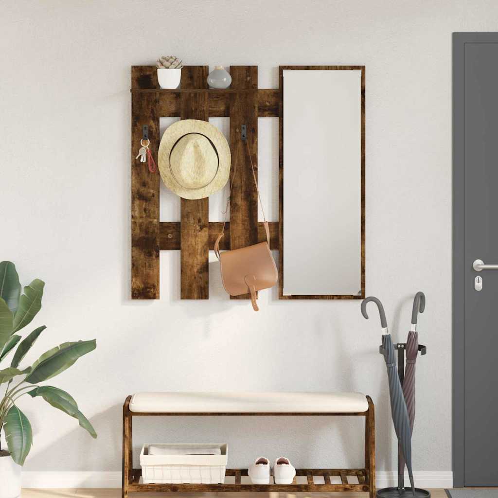 Porte-manteau mural Montage mural Chêne fumé 100 x 10 x 100 cm - XIOS