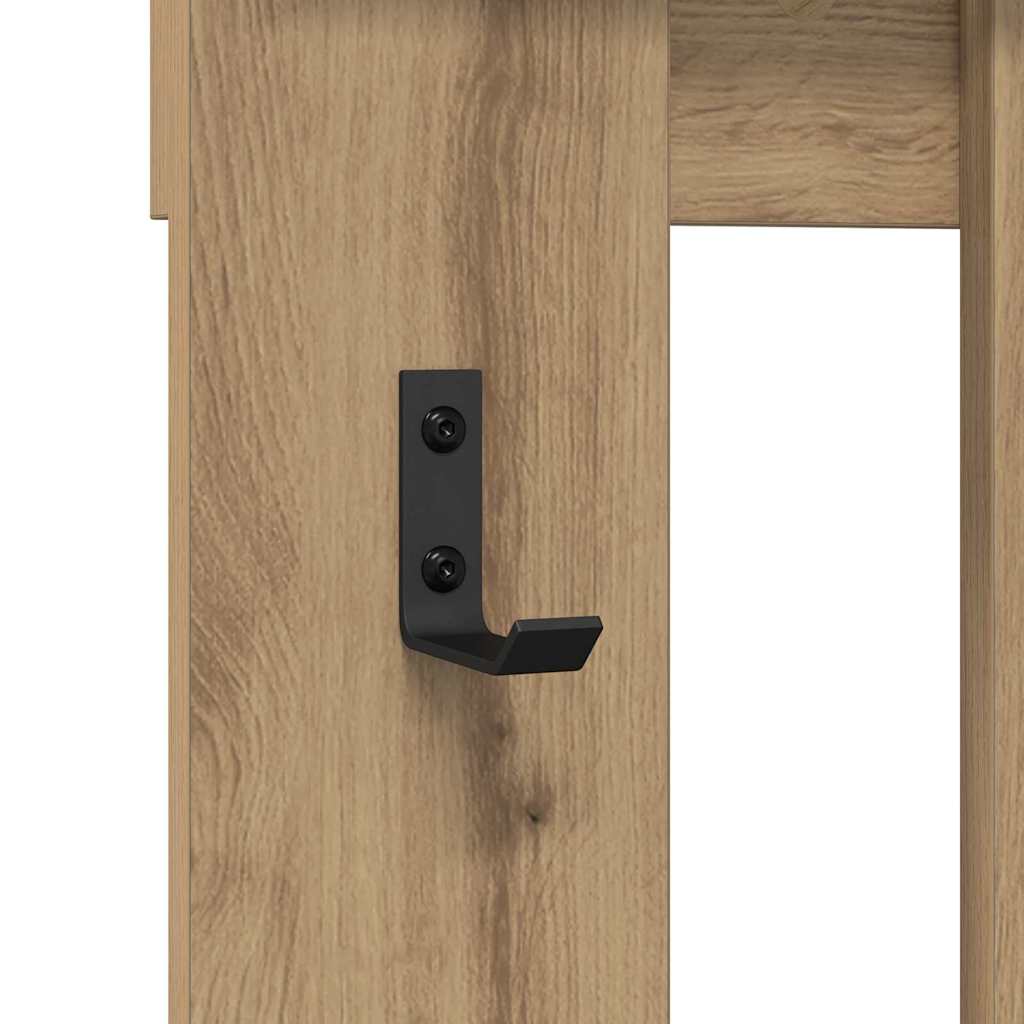 Porte-manteau mural avec miroir Chêne artisan 100 x 10 x 100 cm - XIOS