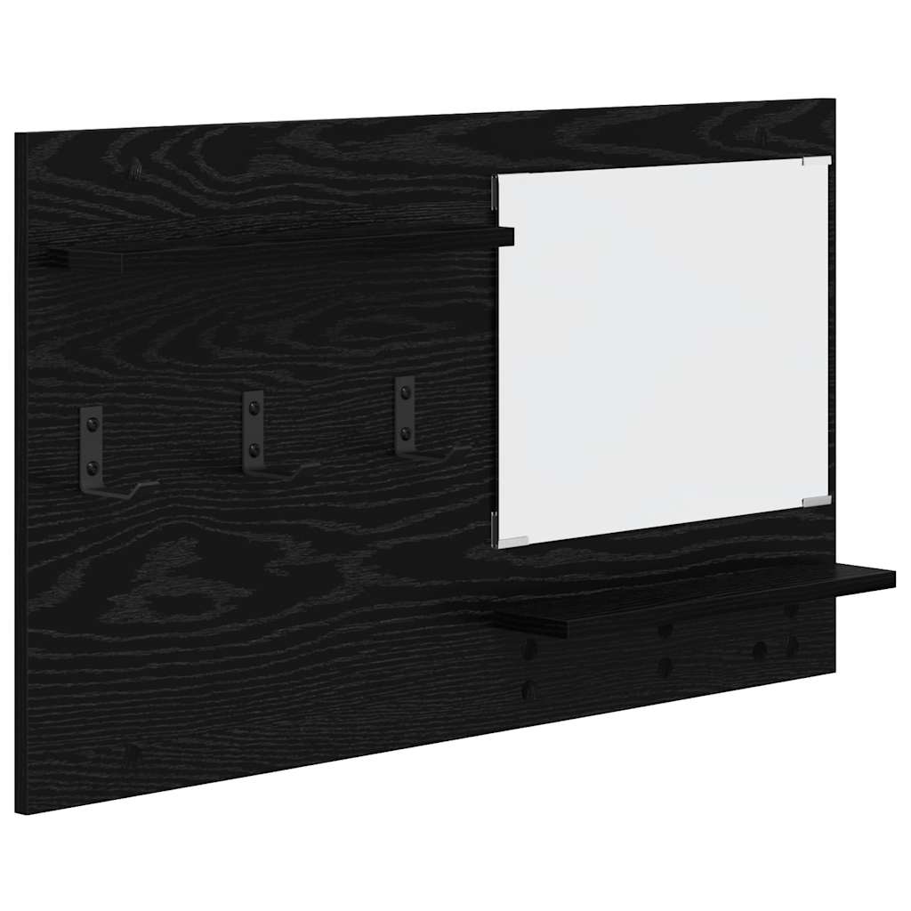 Porte-manteau mural avec étagère Chêne noir 90 x 10 x 50 cm - XIOS