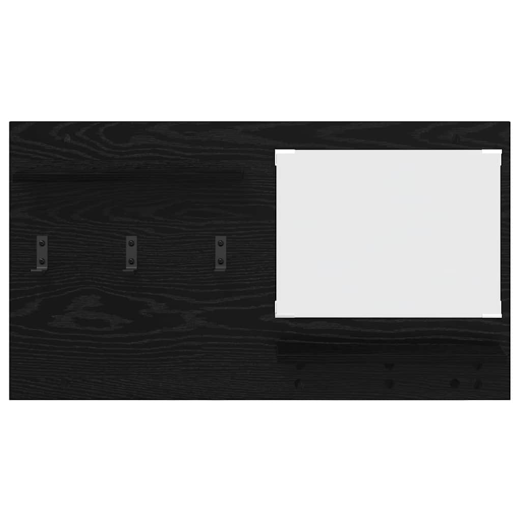 Porte-manteau mural avec étagère Chêne noir 90 x 10 x 50 cm - XIOS