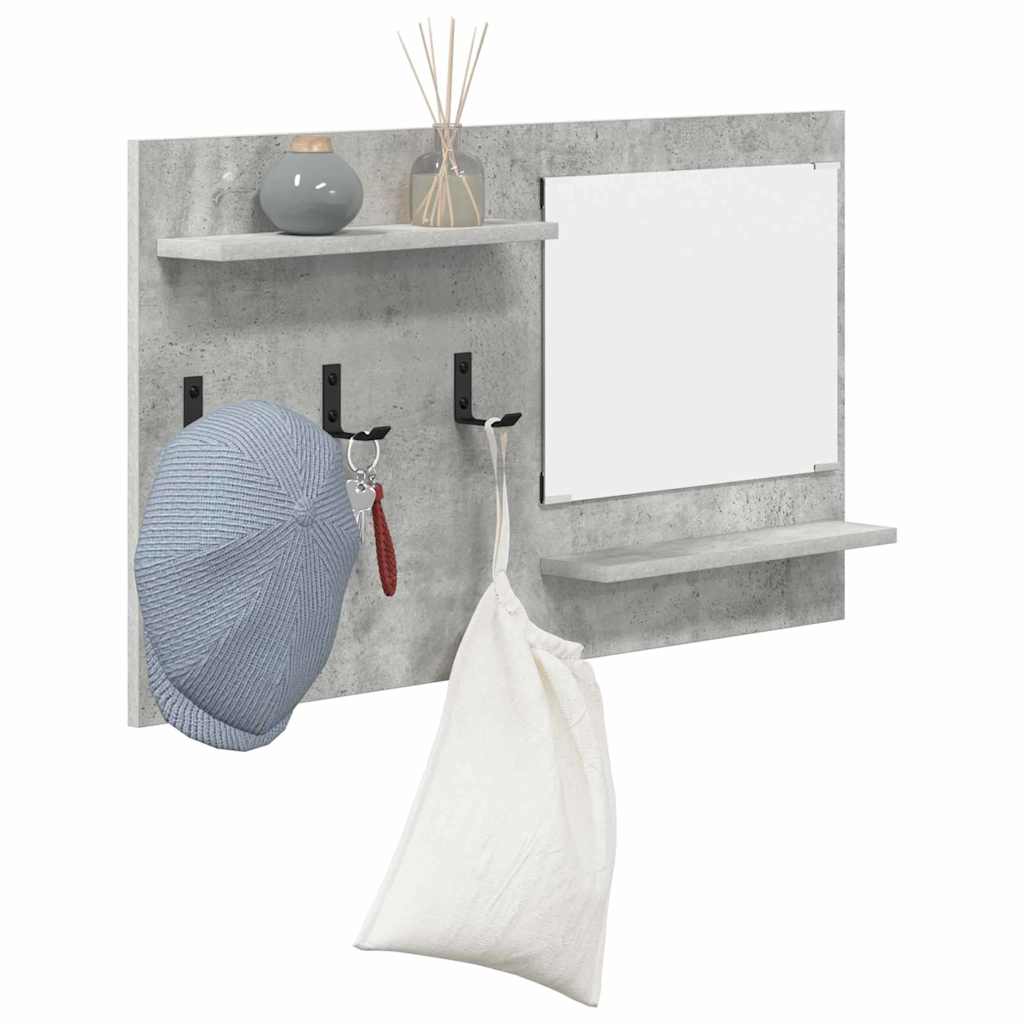 Porte-manteau mural avec étagère Gris béton 90 x 10 x 50 cm - XIOS
