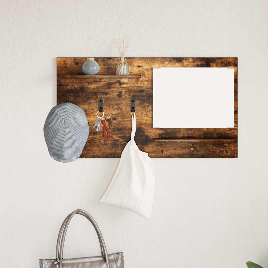 Porte-manteau mural avec étagère Chêne fumé 90 x 10 x 50 cm - XIOS