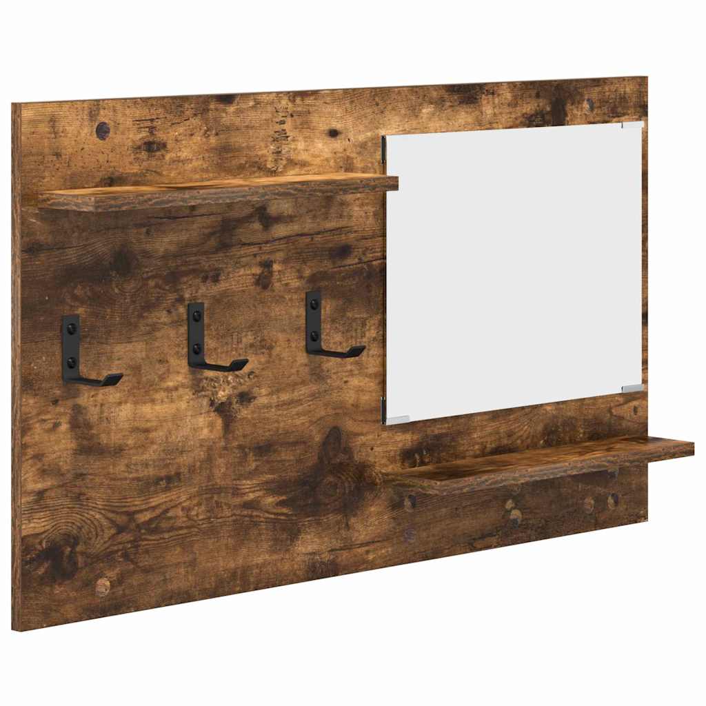 Porte-manteau mural avec étagère Chêne fumé 90 x 10 x 50 cm - XIOS