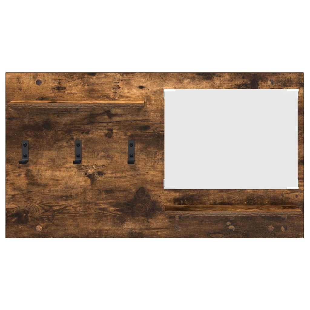 Porte-manteau mural avec étagère Chêne fumé 90 x 10 x 50 cm - XIOS
