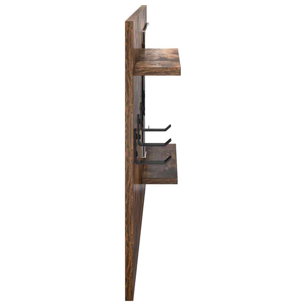 Porte-manteau mural avec étagère Chêne fumé 90 x 10 x 50 cm - XIOS