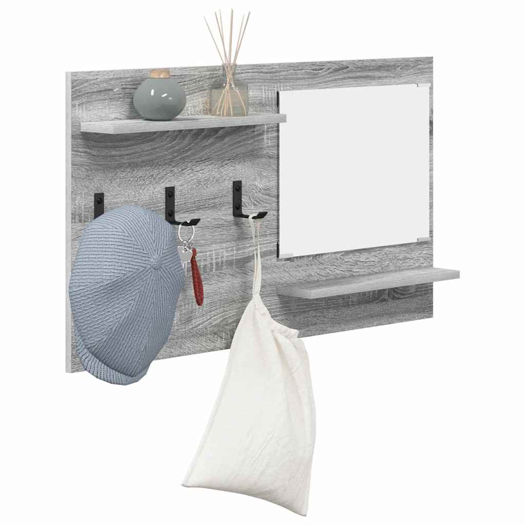 Porte-manteau mural avec étagère Sonoma gris 90 x 10 x 50 cm - XIOS