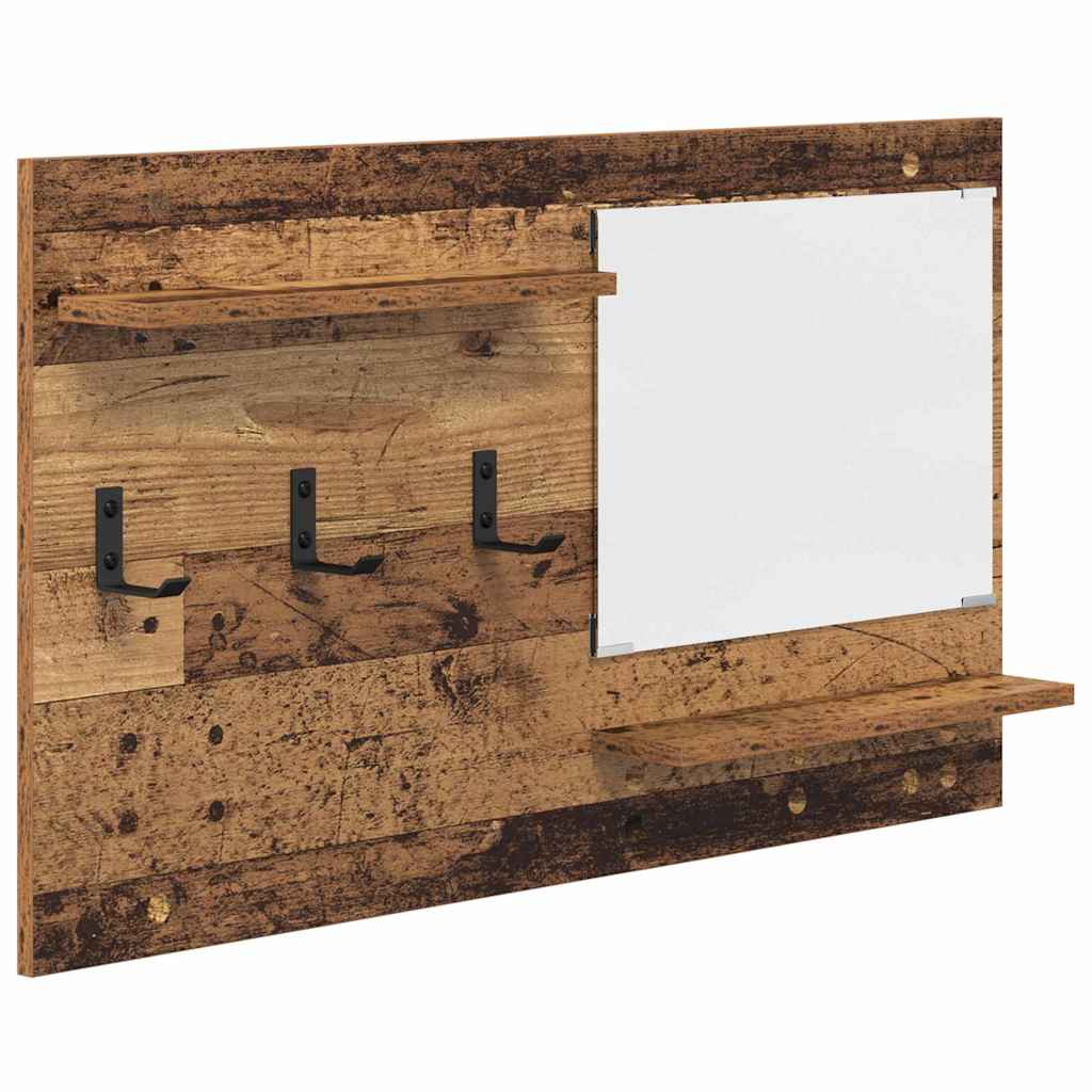 Porte-manteau mural avec étagère Bois ancien 90 x 10 x 50 cm - XIOS