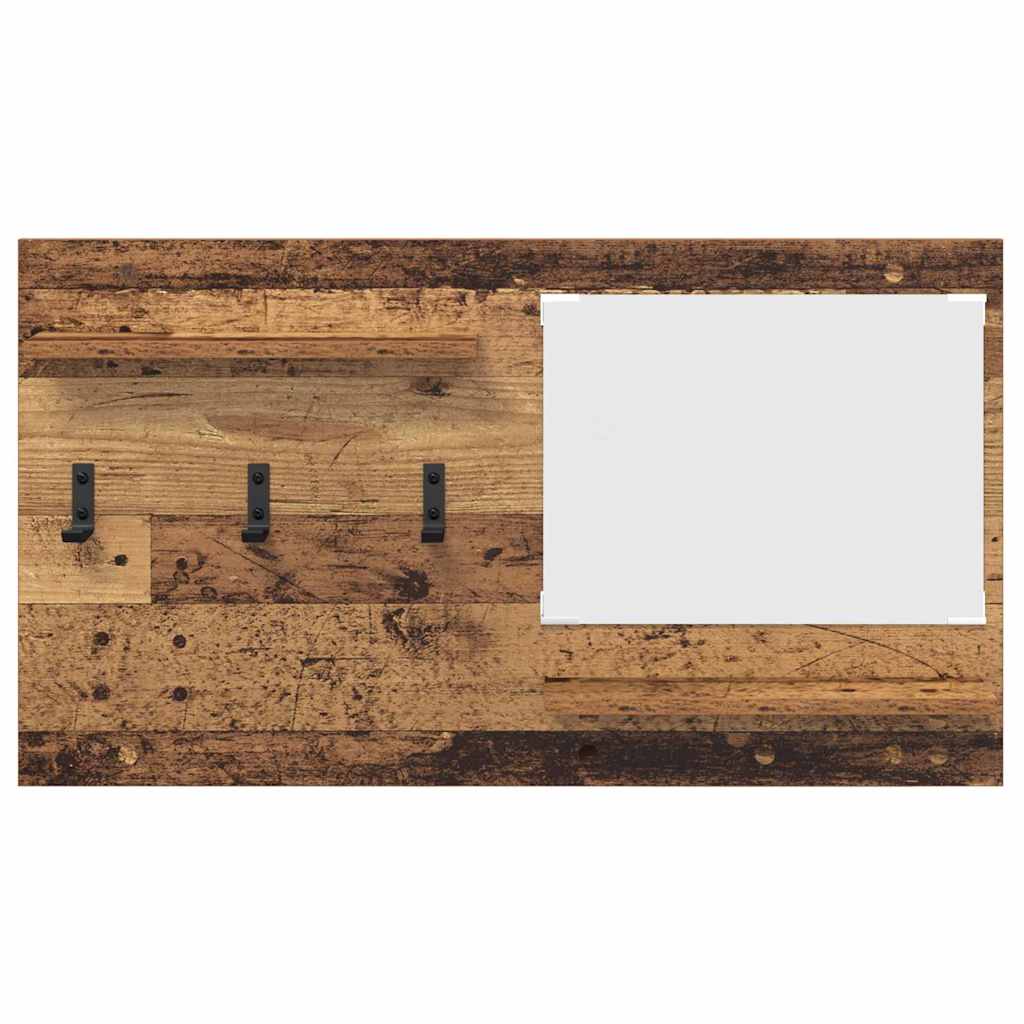 Porte-manteau mural avec étagère Bois ancien 90 x 10 x 50 cm - XIOS
