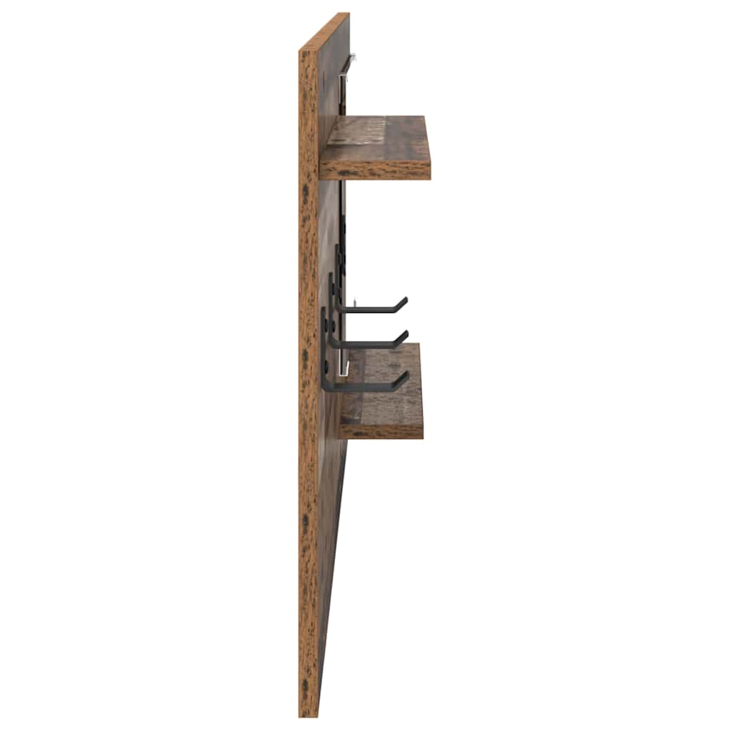 Porte-manteau mural avec étagère Bois ancien 90 x 10 x 50 cm - XIOS