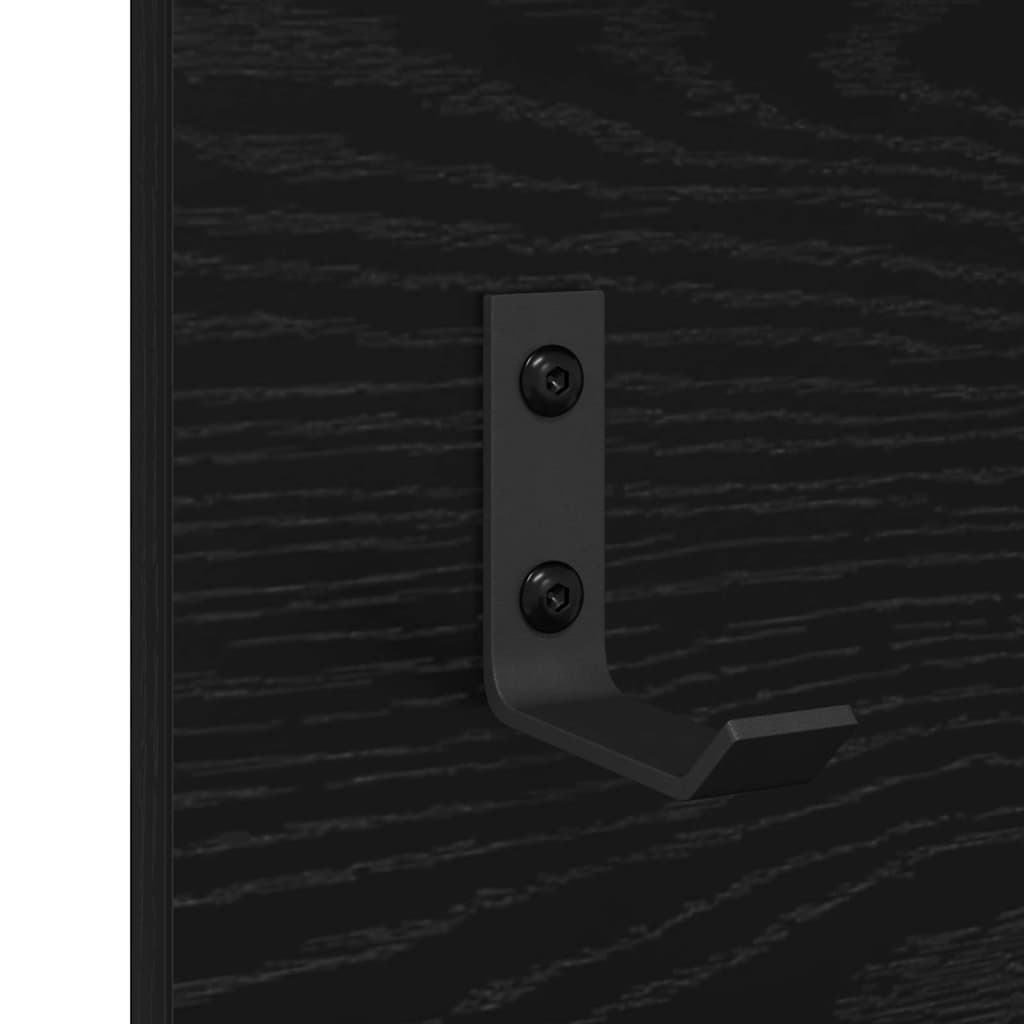 Porte-manteau mural avec étagère Chêne noir 70 x 10 x 90 cm - XIOS