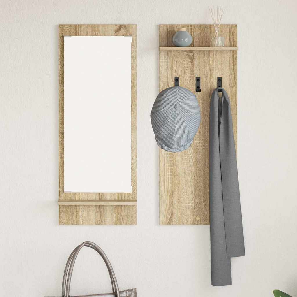 Porte-manteau mural avec étagère Chêne sonoma 70 x 10 x 90 cm - XIOS