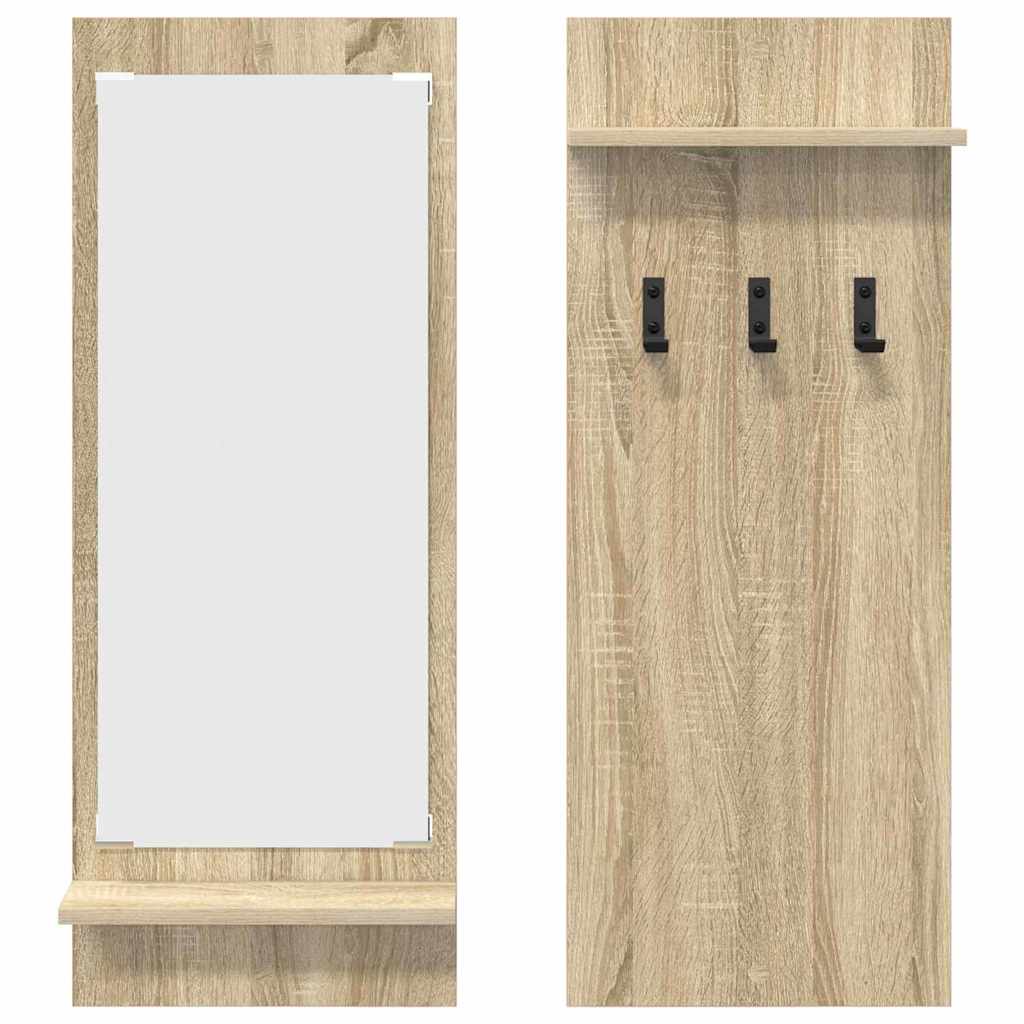 Porte-manteau mural avec étagère Chêne sonoma 70 x 10 x 90 cm - XIOS