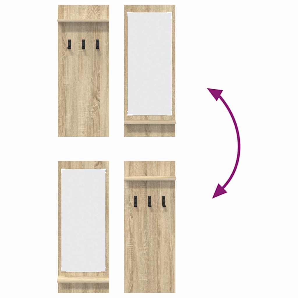 Porte-manteau mural avec étagère Chêne Sonoma 70 x 10 x 90 cm - XIOS